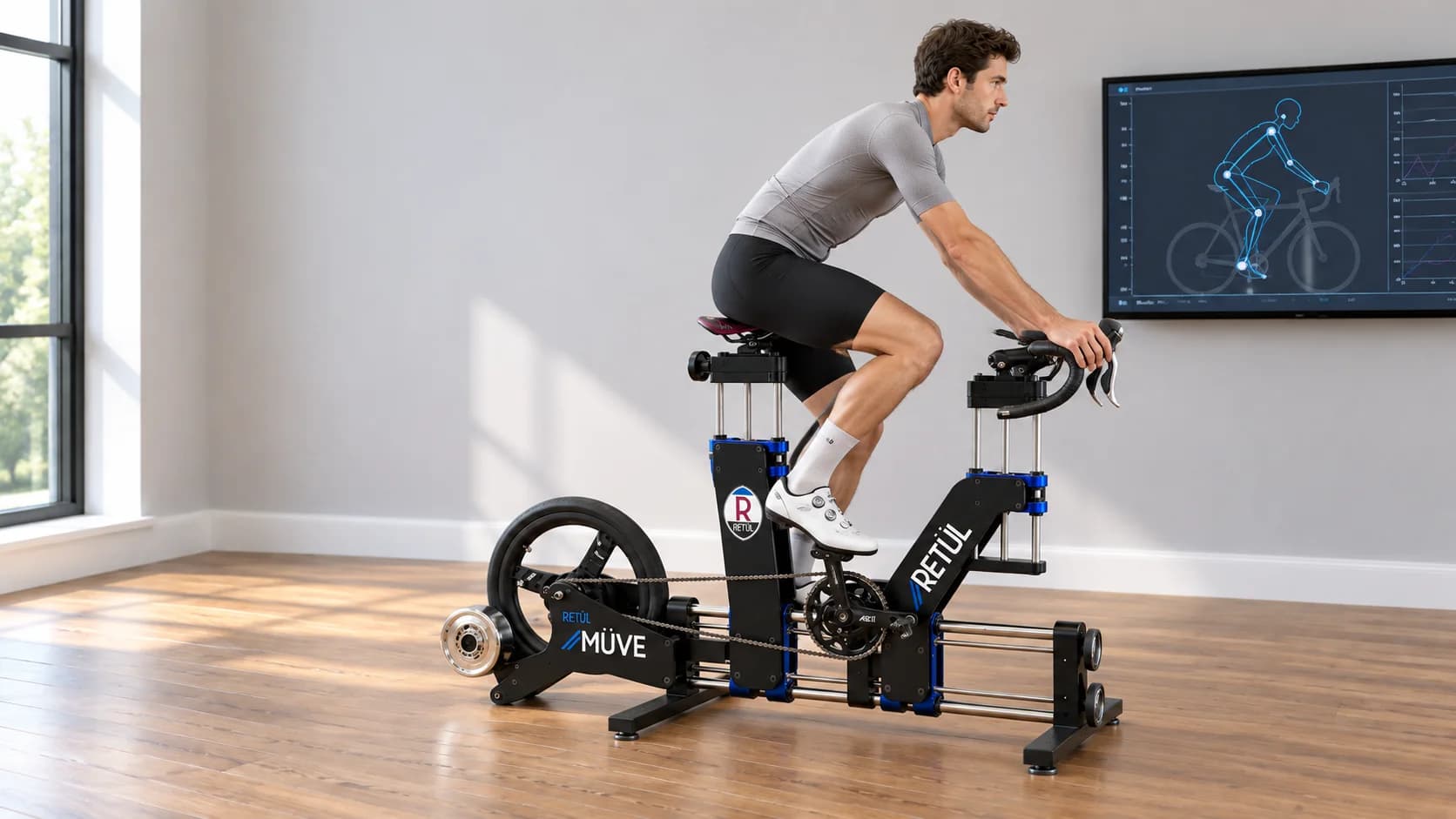The Retül Müve, with Velogic Studio capture on screen